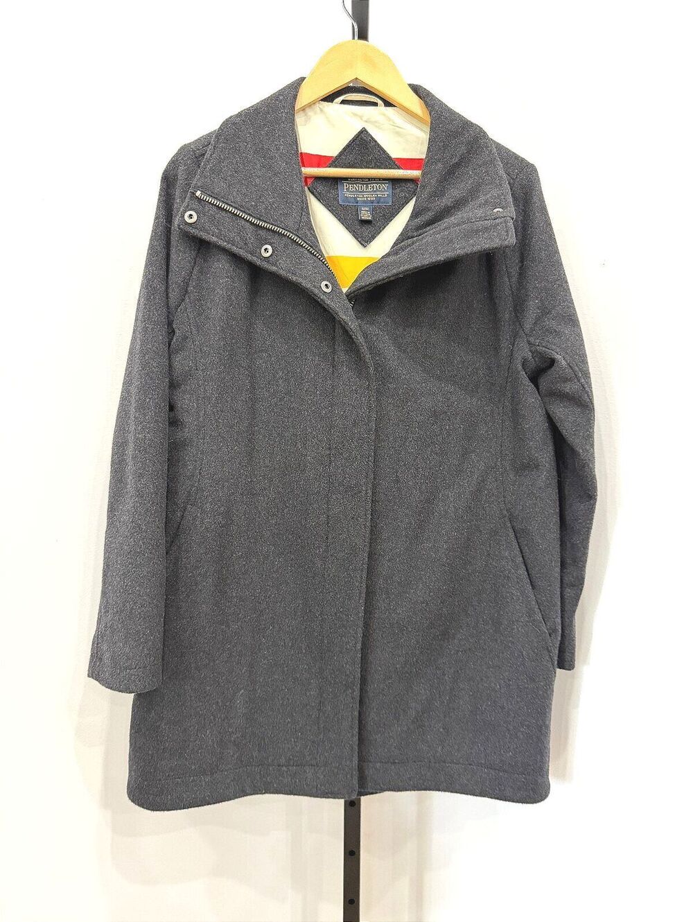 Pendleton Woolen Mills Dark Gray Wool Coat Medium